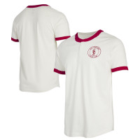 USC Trojans Men's White SC Interlock Raglan Henley T-Shirt